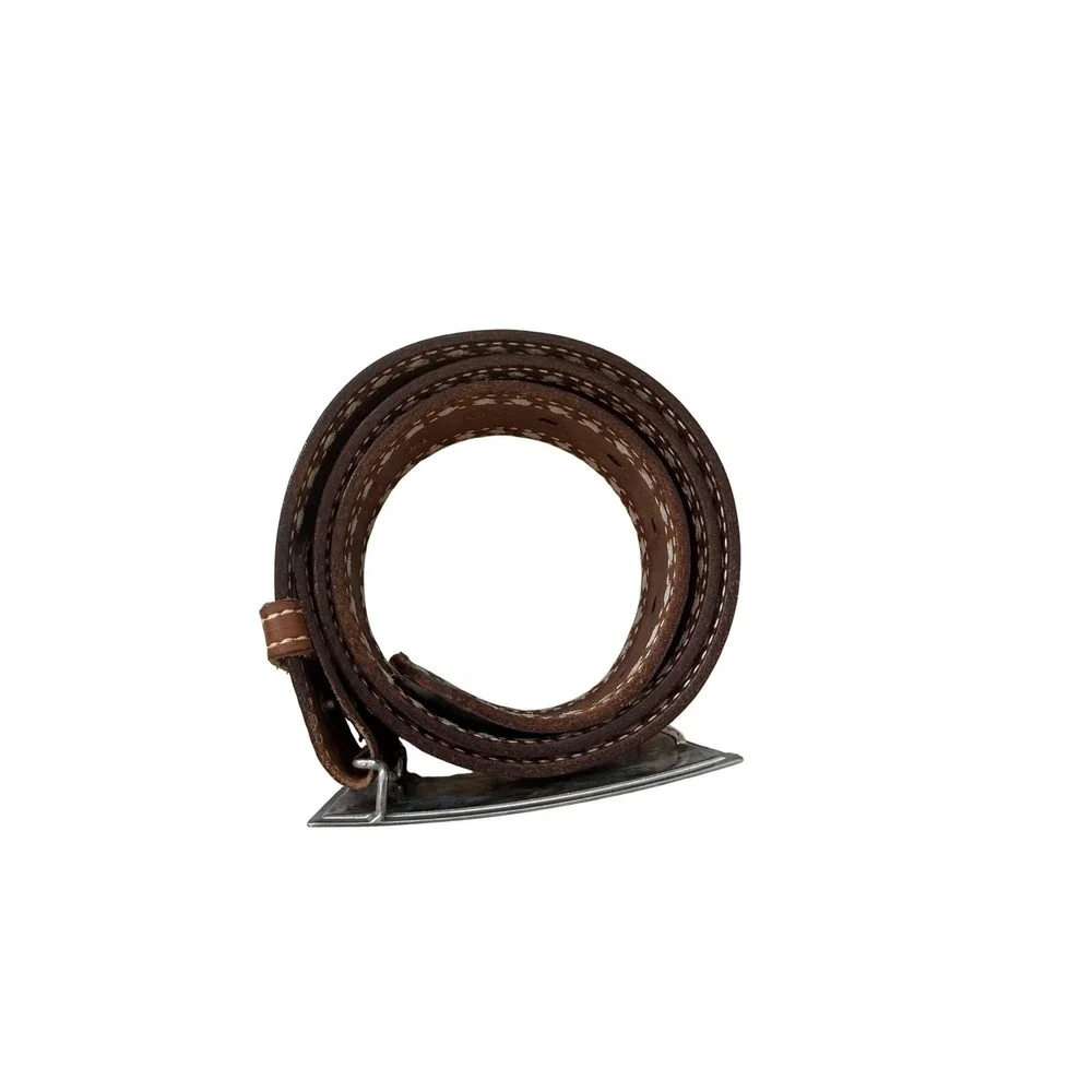 Circle Y Tooled Leather‎ Western Belt Engraved Buckle Brown Size 38